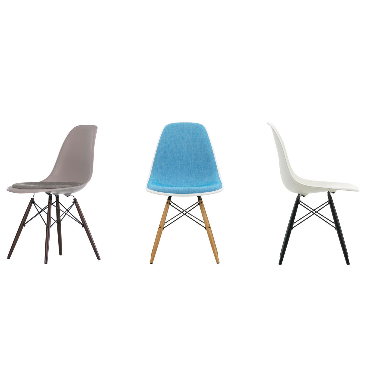 Eames Plastic Chair DSW completamente rivestita Sedia Vitra Charles Ray Eames