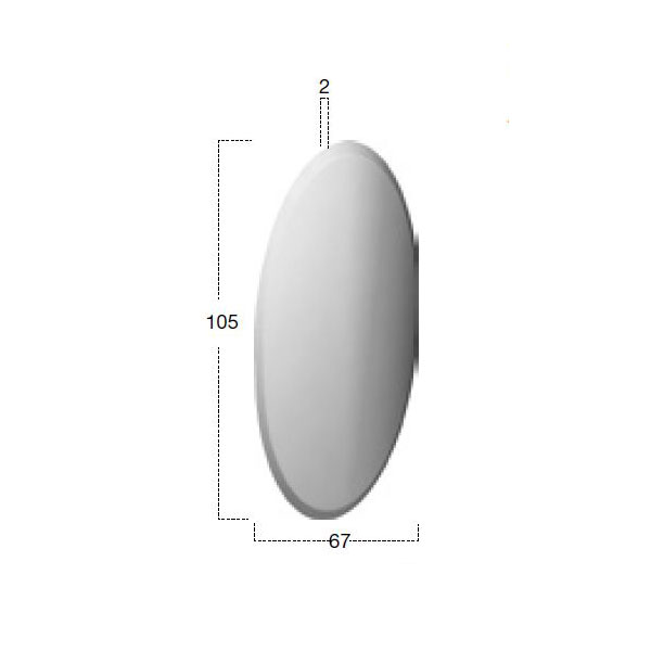 Specchio ovale H. 105 cm – L. 67 cm
