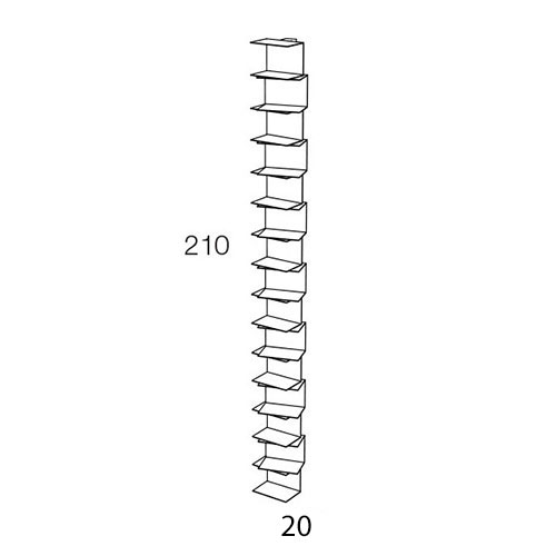 H. 210 cm x 20 cm