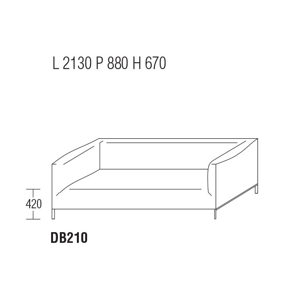 L. 213 cm – P. 88 cm – H. 67 cm