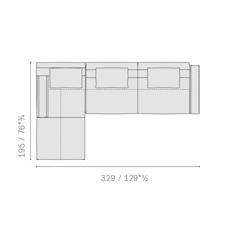 Composizione 10 – cm. 329 L. x 195 P. x 70 H.