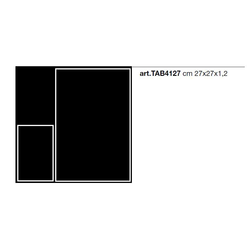 L. 27 cm – P. 27 cm – H. 1,2 cm