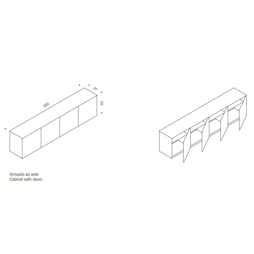 Mobile basso – cm 220×53