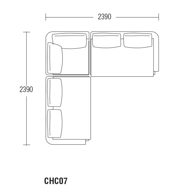 Composizione Angolare cm. 239 L. x 239 P.