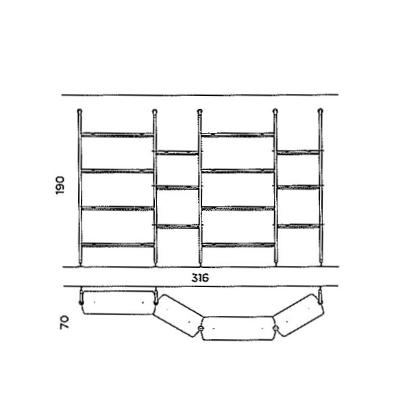 Composizione 2 – cm L. 316 x P. 70 x H. 190