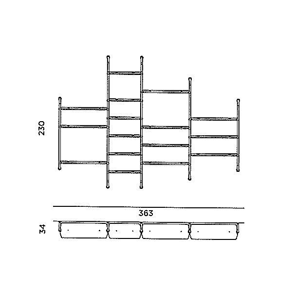 Composizione 6 – cm L.363 x P. 34 x H. 230