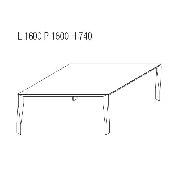 Quadrato – cm. 160 L. x 160 P. x 74 H.