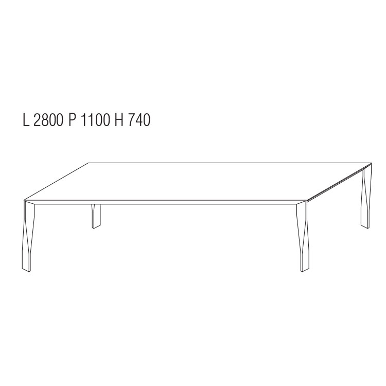 Rettangolare – cm. 280 L. x 110 P. x 74 H.