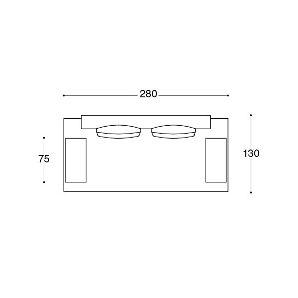 Composizione L2 – cm. 280 L. x 130 P.