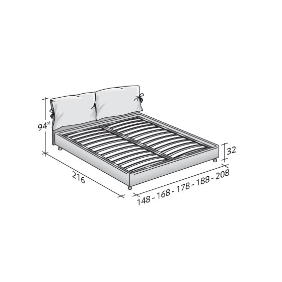 Base H25/H16 piano doghe regolabili