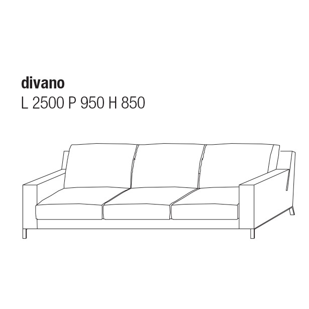 Divano – cm. 250 L. x 95 P. x 85 H.