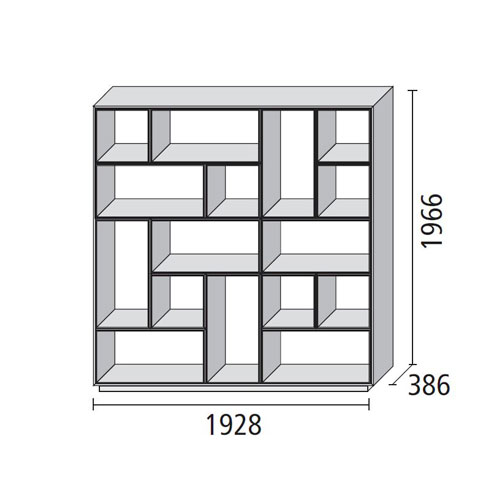 Comp14 : L.192,8 cm – P. 38,6 cm – H. 196,6 cm