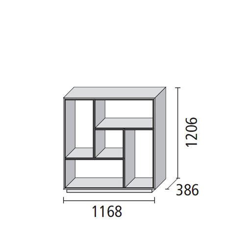 Comp2 : L. 116,8 cm – P. 38,6 cm – H. 120,6 cm